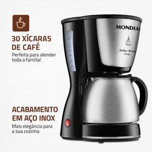 Cafeteira-Eletrica-Mondial-30-Xicaras-Dolce-Arome-C-37-Preto-com-Inox