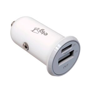 Carregador-Veicular-Universal-ELG-CC2STC-2.1A-USB-Tipo-C-saida-USB-A